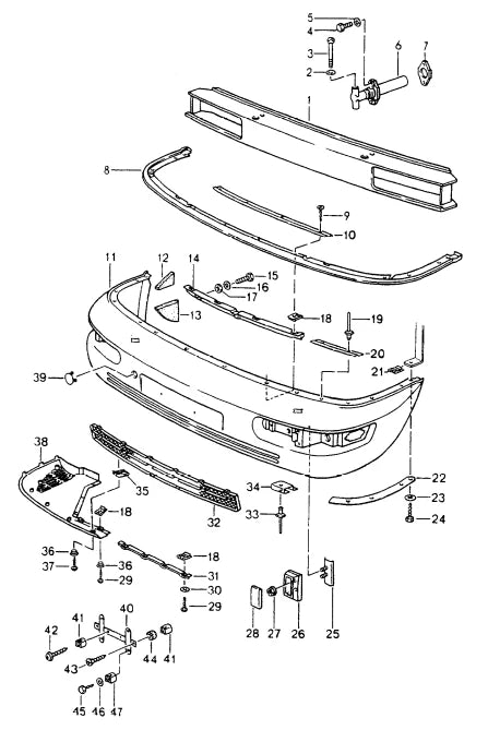 964 C2/C4/RS Front Bumper Smile Seal